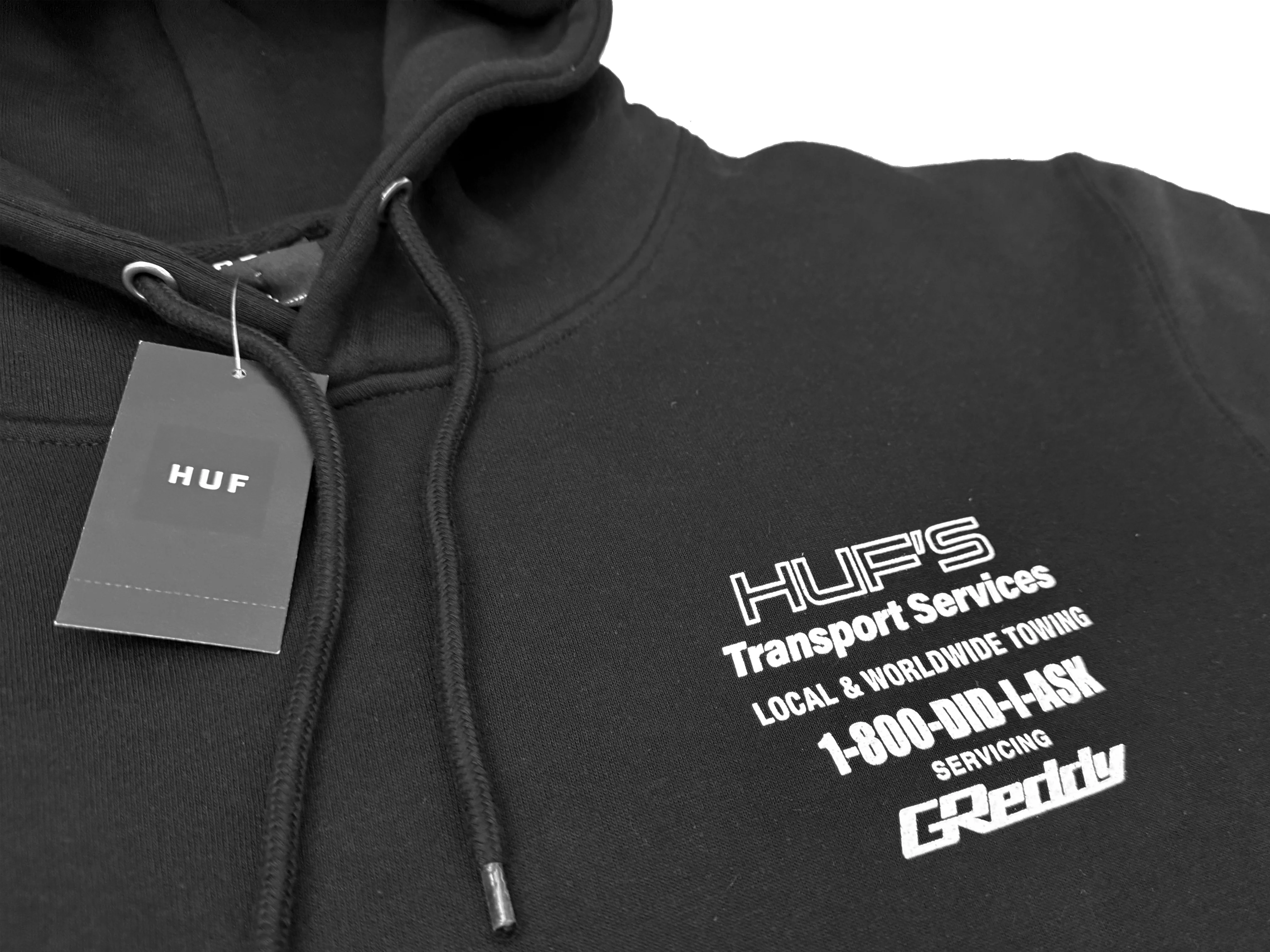 HUF x GReddy Tow Pullover Hood - Black - Image 3