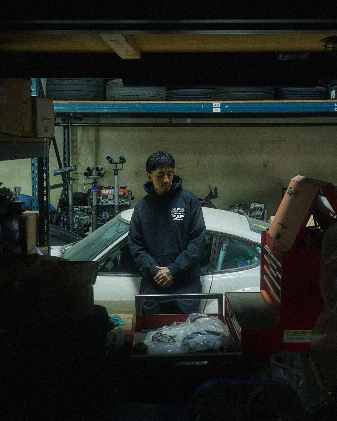 HUF x GReddy Tow Pullover Hood - Black - Image 5
