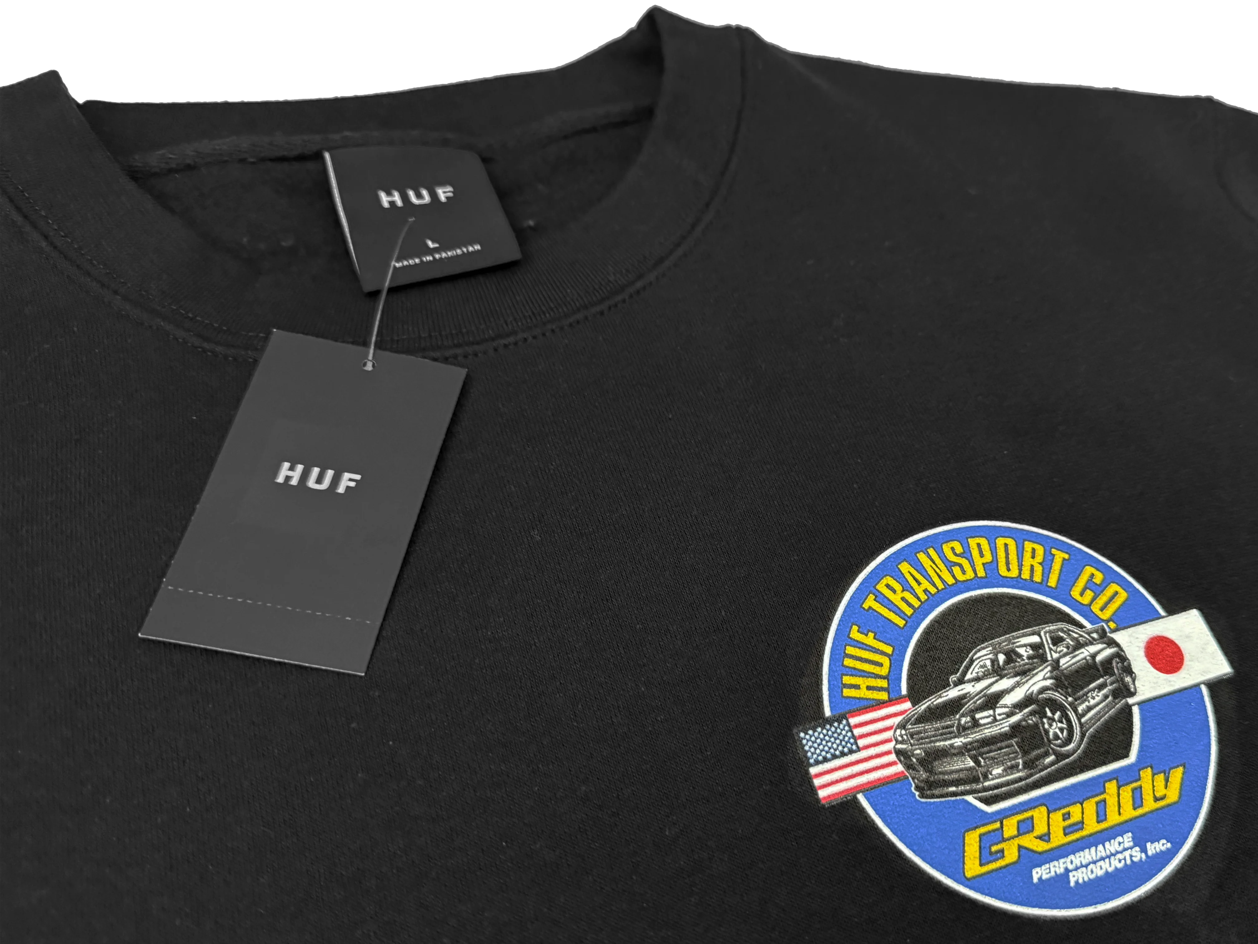 HUF x GReddy Transport Crewneck - Black - Image 3