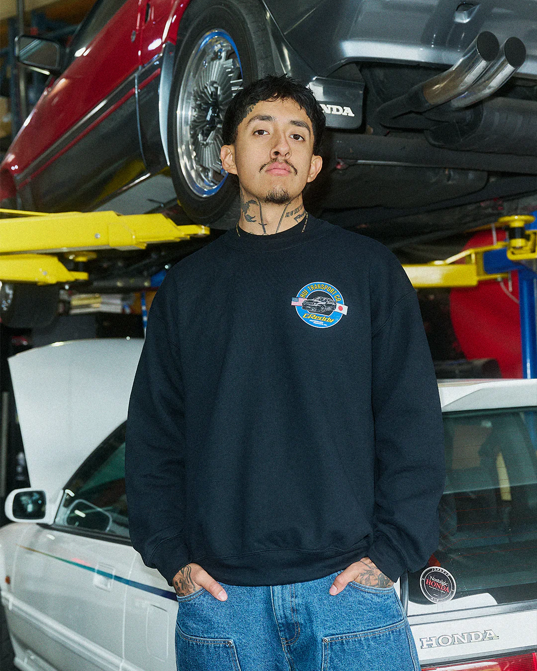 HUF x GReddy Transport Crewneck - Black - Image 5