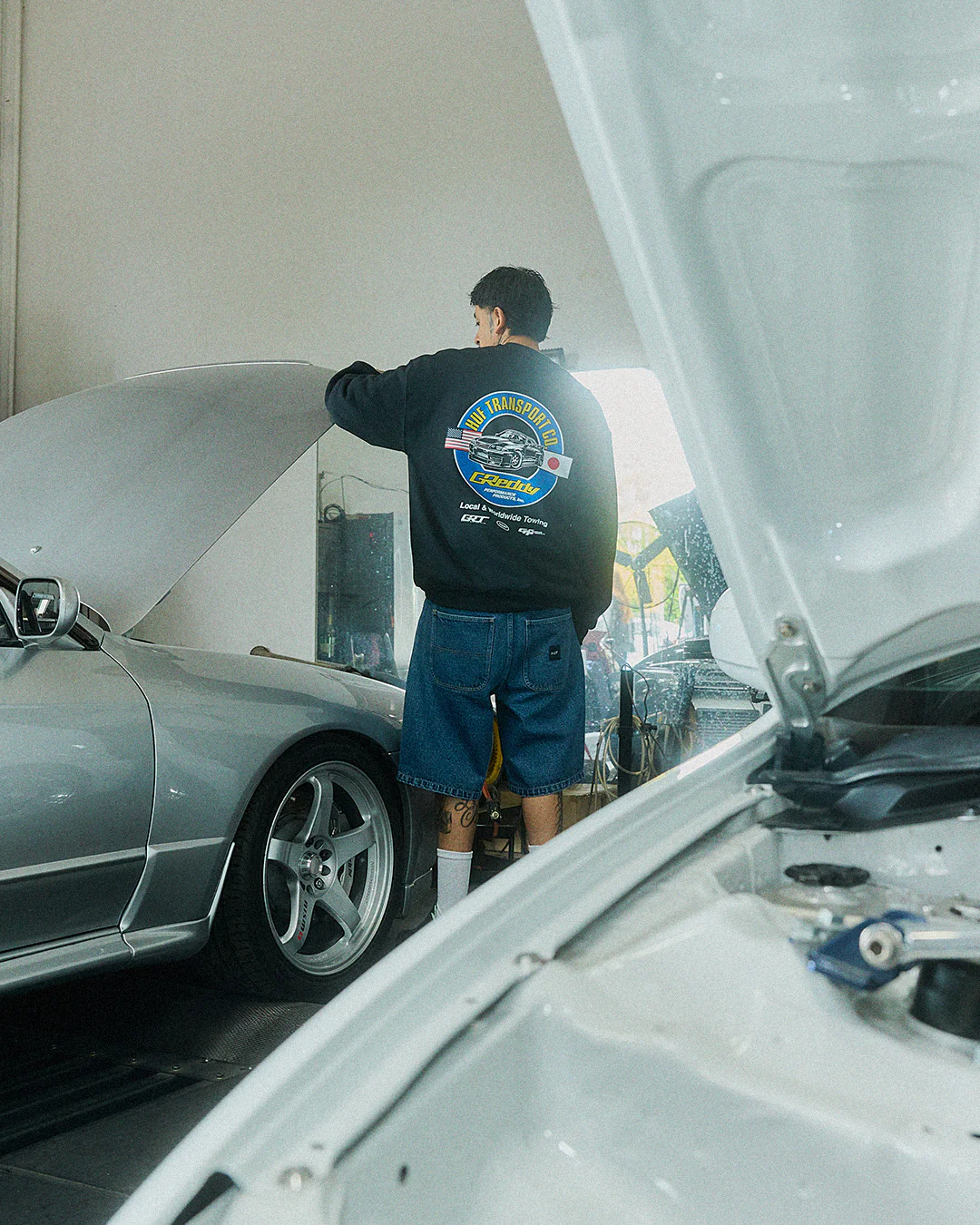 HUF x GReddy Transport Crewneck - Black - Image 6