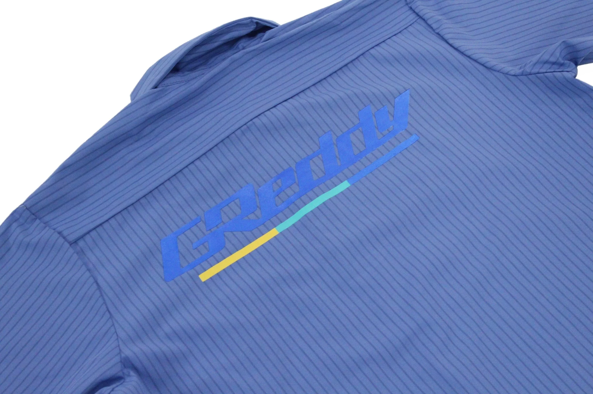 NEW!  GReddy Mechanic's Button-up Work Shirt(s) V3 - Blue/Blue Stripe - Image 4