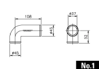 NO.1 CAST ALUMINUM ELBOW 90DEG 5R 45MM - (12400001)