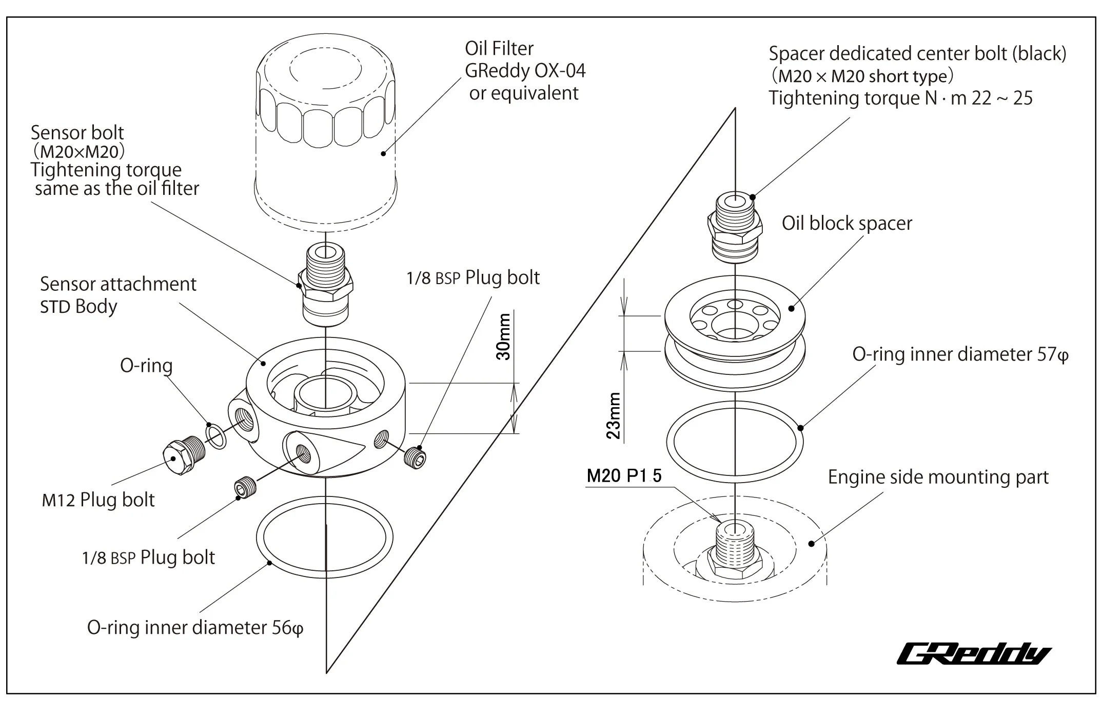 GR86/86/FRS/BRZ OIL FILTER BLOCK SENSOR ADAPTER (OIL PRESS./TEMP.) - (12002802) - Image 4