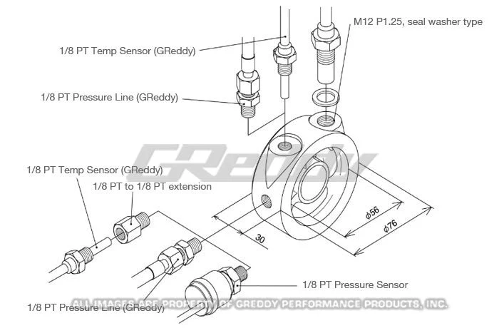 GR86/86/FRS/BRZ OIL FILTER BLOCK SENSOR ADAPTER (OIL PRESS./TEMP.) - (12002802) - Image 5