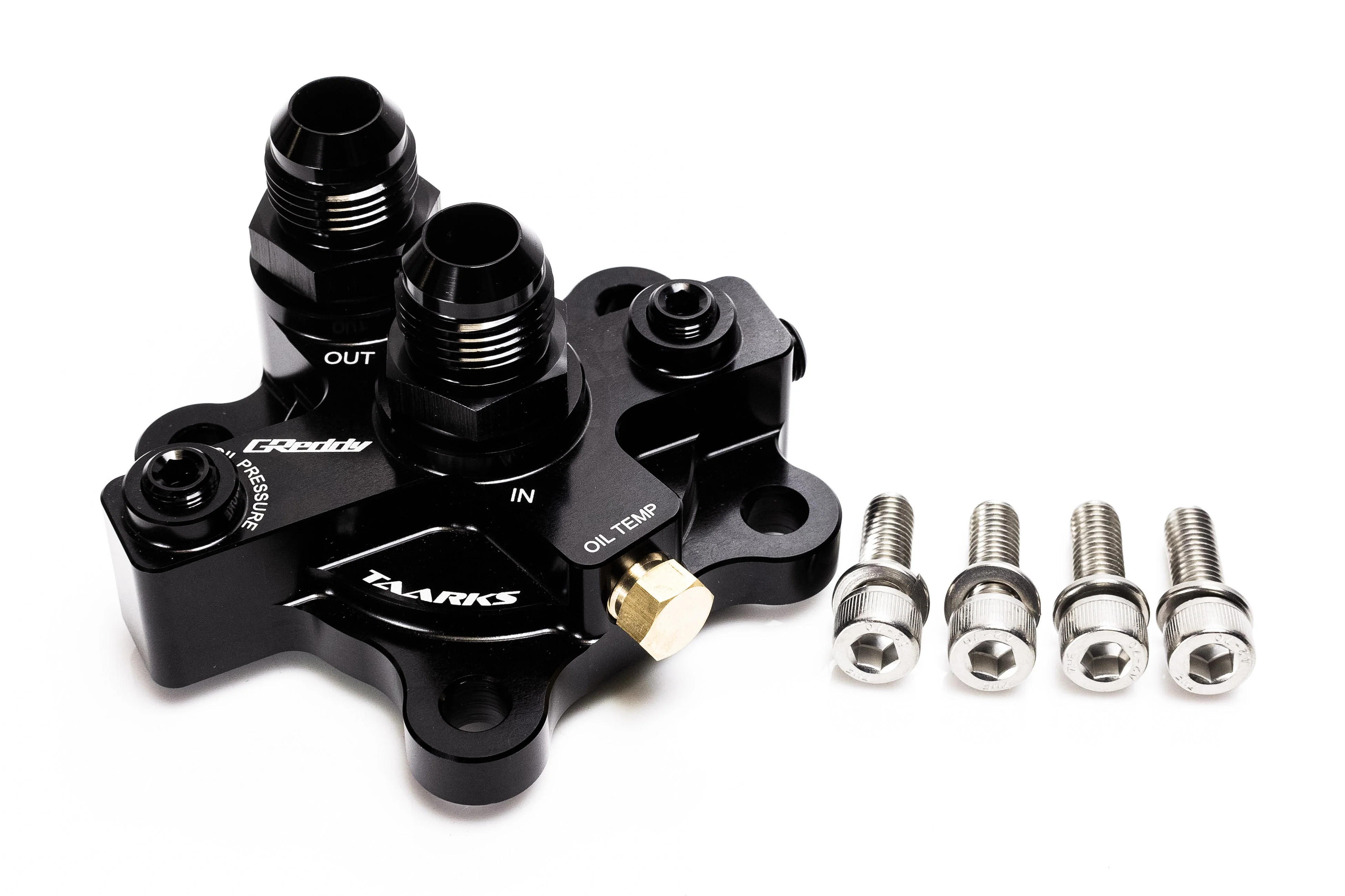 GREDDY X TAARKS RB26 BOLT-ON OIL BLOCK ADAPTER, 10AN - (12428100) - Image 3