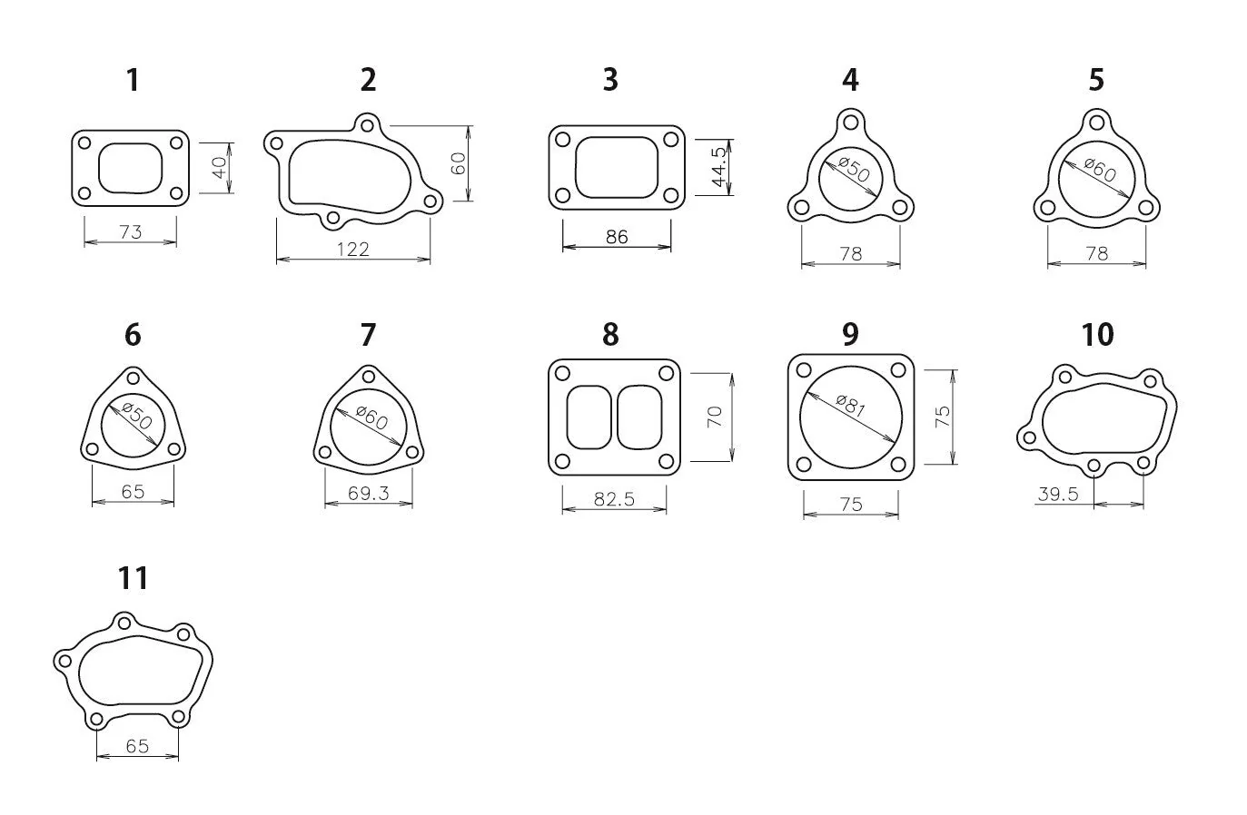Replacement GReddy (TD / T) Turbo Flanges