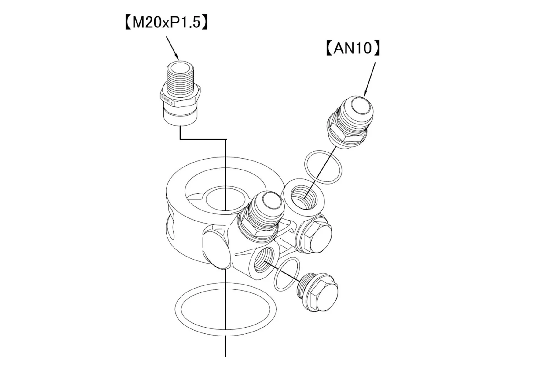 Revised GReddy Std. Oil Cooler Block Adapter - Universal - Image 8