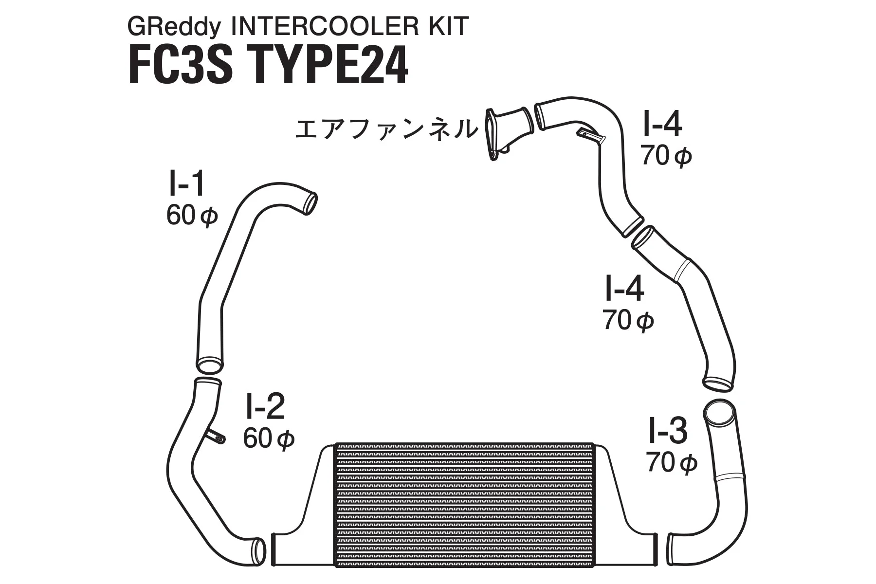 GREDDY INTERCOOLER KIT T-24F FC3S - (12040201) - Image 6
