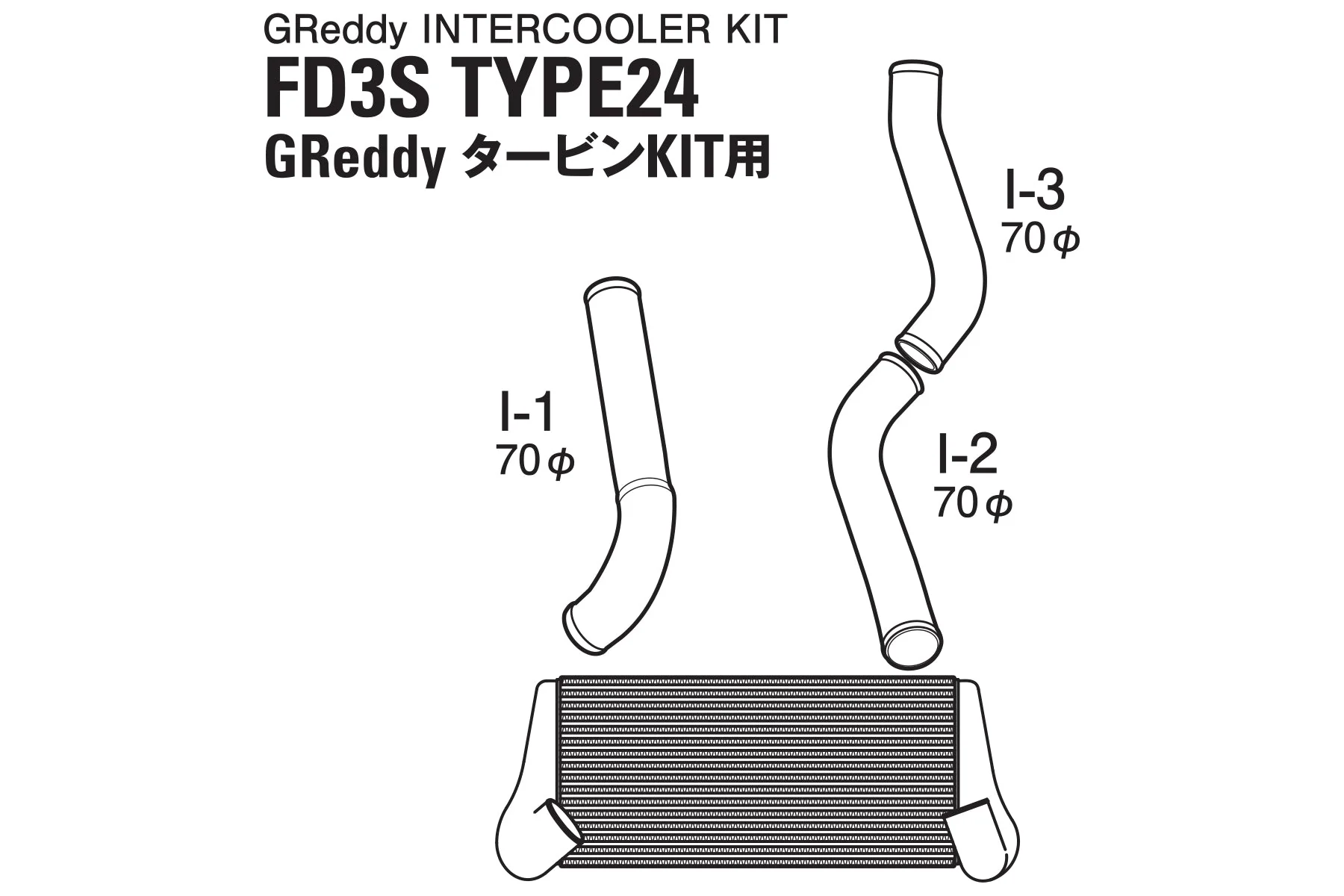 GREDDY INTERCOOLER KIT T-24F FD3S FOR TURBO UPGRADE KIT - (12040204) - Image 2