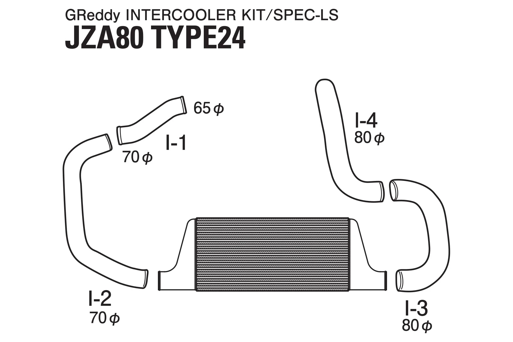 GREDDY INTERCOOLER KIT INTERCOOLER T-24F JZA80 - (12010208) - Image 2