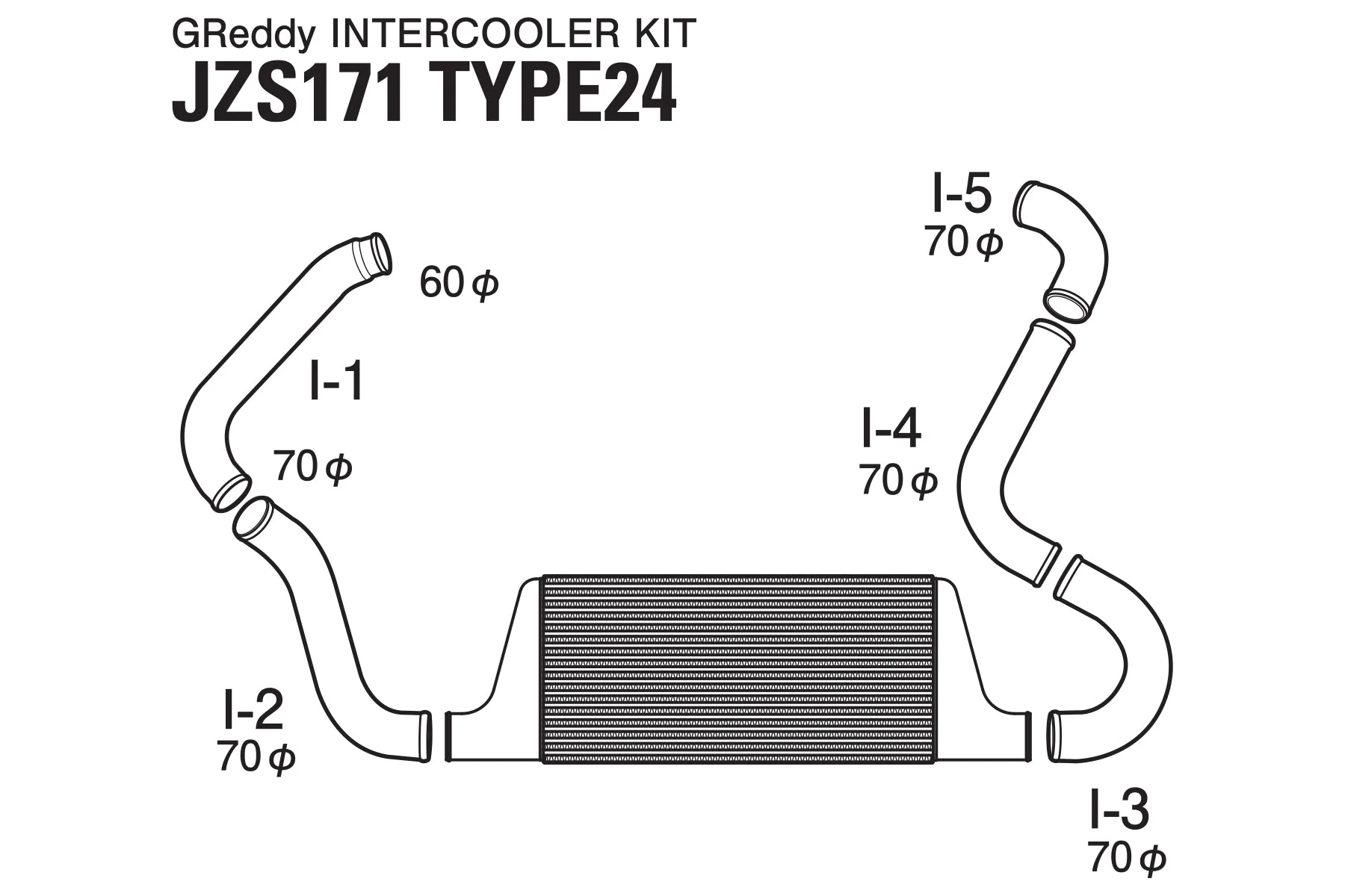 GREDDY INTERCOOLER KIT T-24F JZS171 - (12010213) - Image 2