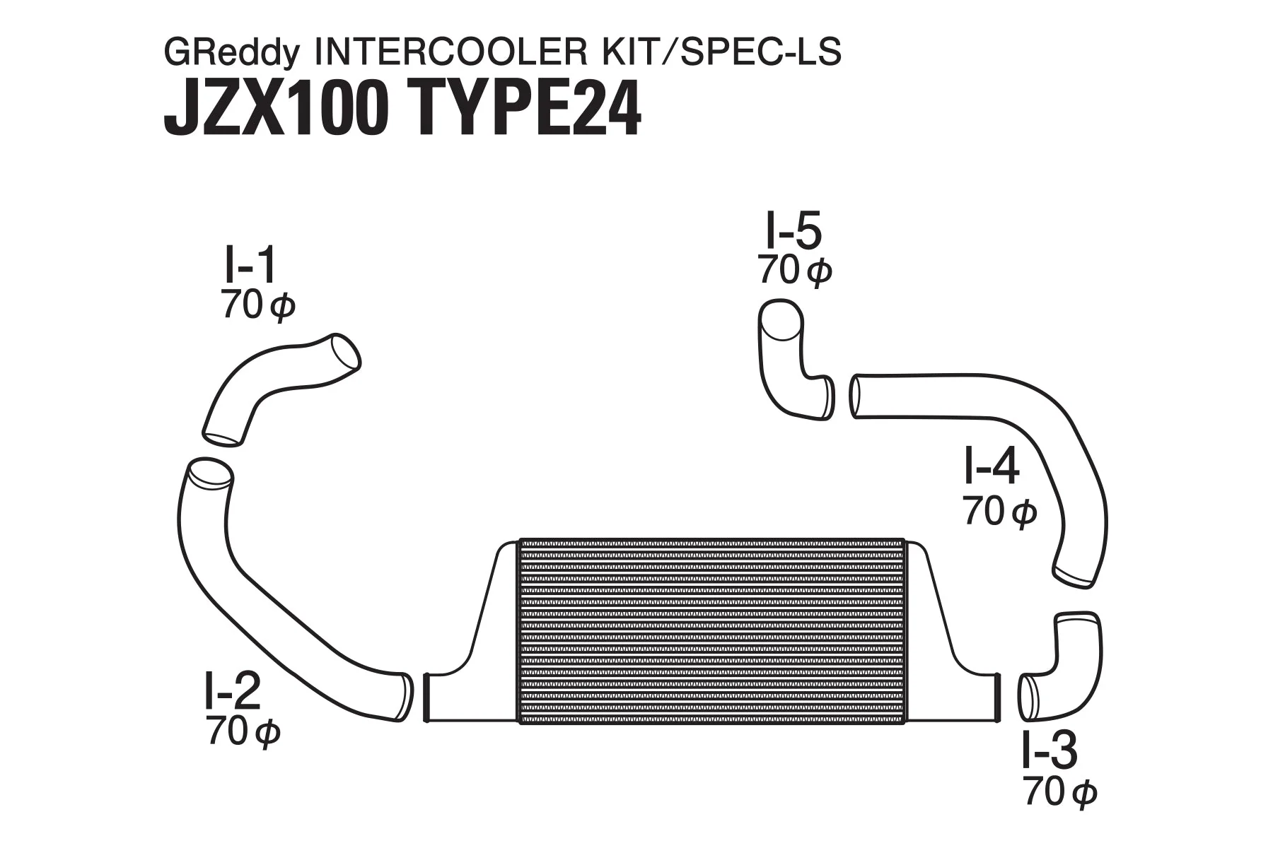 GREDDY INTERCOOLER KIT T-24F JZX100 - (12010210) - Image 2