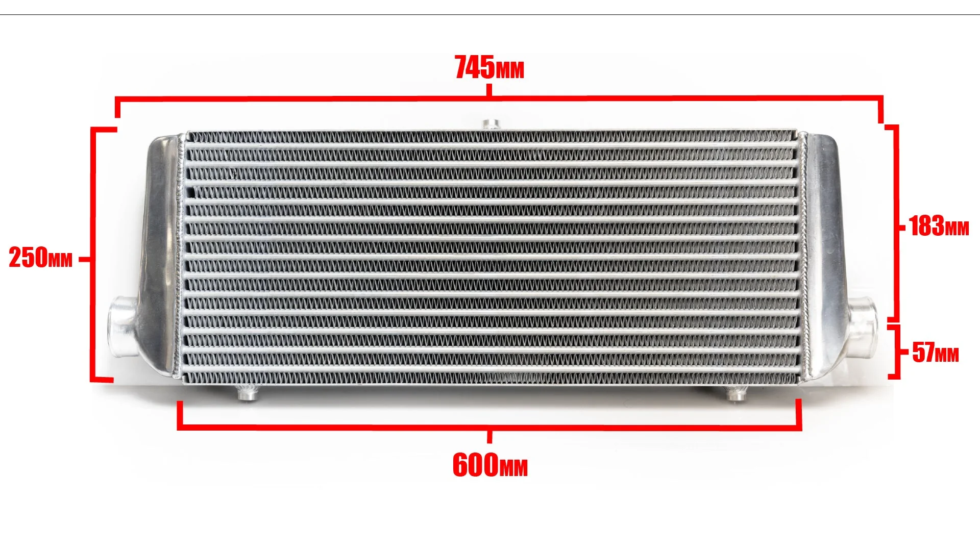 UNIVERSAL INTERCOOLER SPEC TYPE-28, BOTTOM 60mm INLET/OUTLET - (12001415) - Image 2